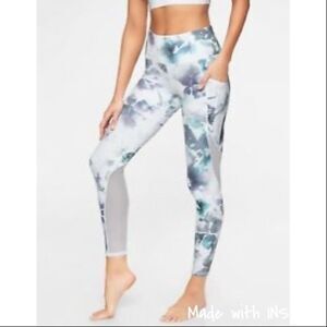 NWOT!  Athleta Mudra white floral & mesh leggings